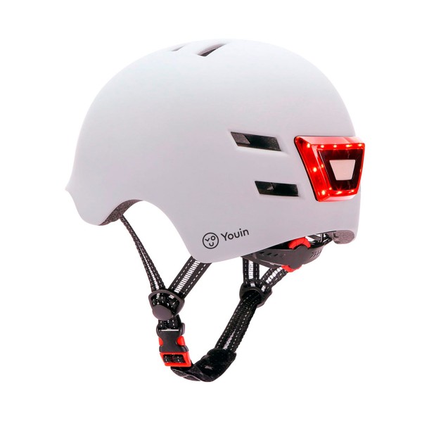 Youin casco homologado con led frontal y trasero talla l blanco
